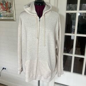 Hollister Full-Zip Hoodie | Heathered Cream | Men’s XL | NWOT
